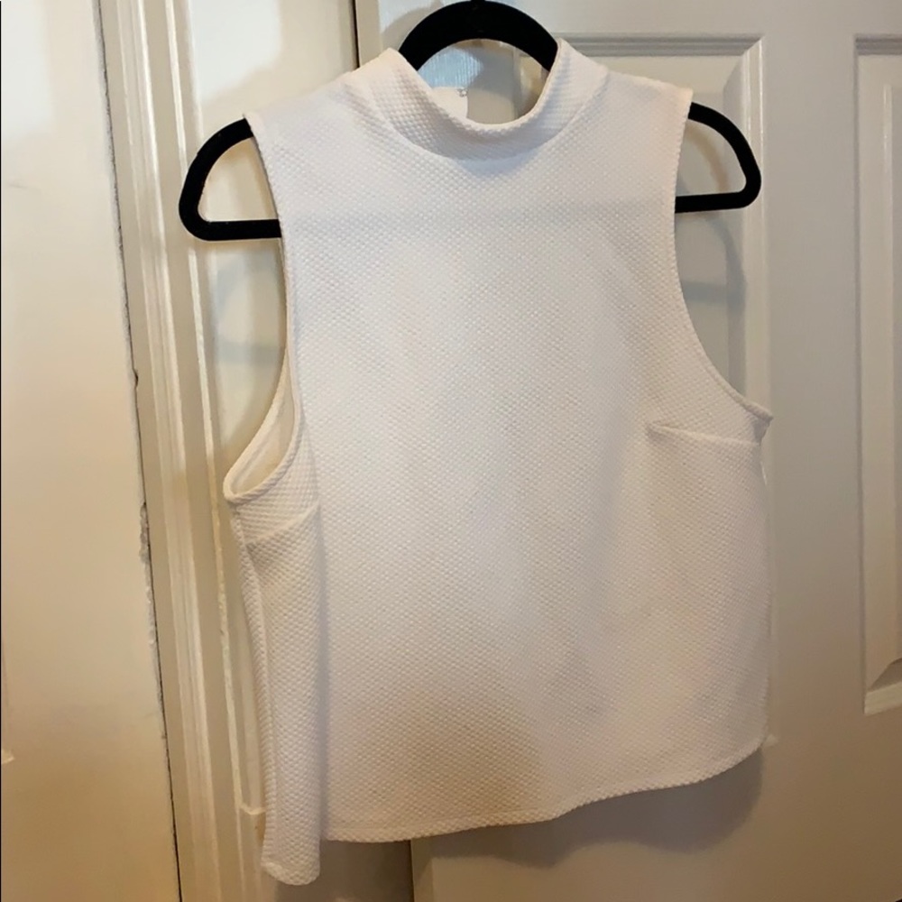 White Turtleneck Work Shirt